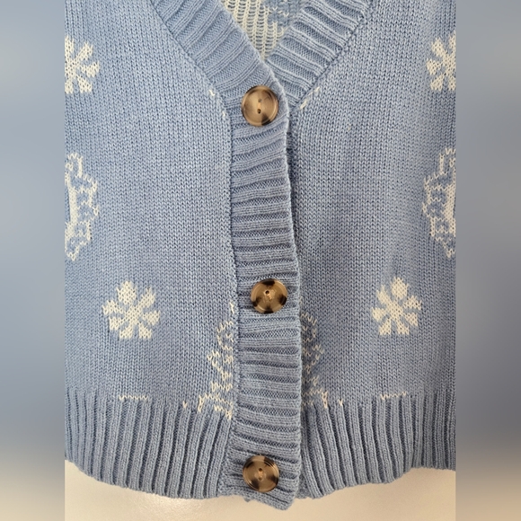 Stitch & Pine Paisley Print Crop 3-Button Sweater Cardigan Sz Small - Picture 3 of 7